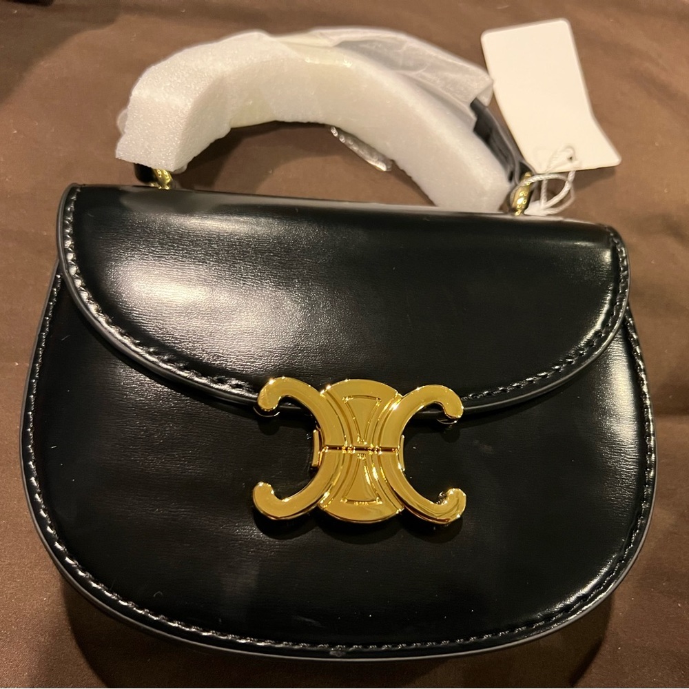 Black Bag with Gold Hardware
